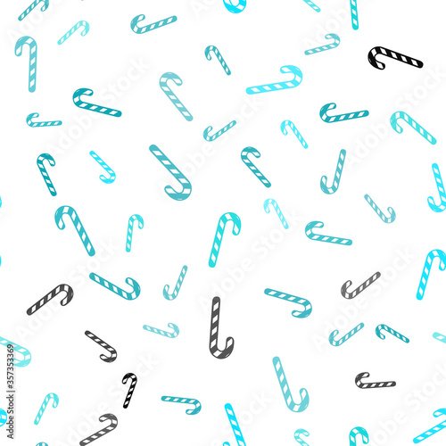 Light BLUE vector seamless texture with xmas sweets  candies.