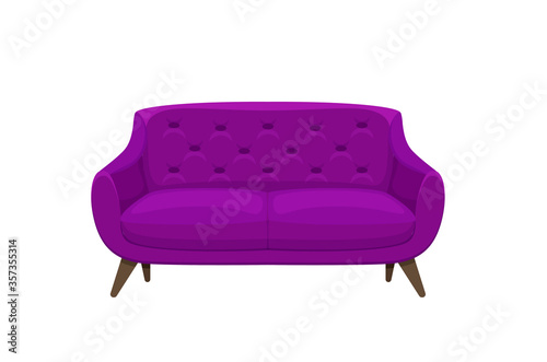 Sofa and couch colorful cartoon illustration