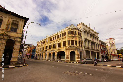 Fotografie Street in the city and building in Ipoh, Malaysia