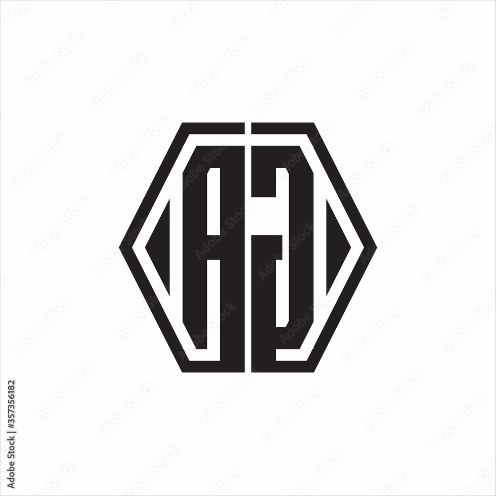 AG Logo monogram with hexagon line rounded design template on white background AG Logo monogram with hexagon line rounded design template on white background