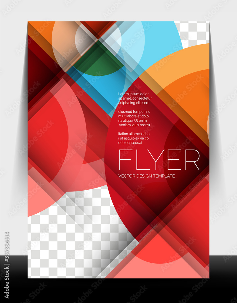 Fototapeta premium A4 flyer annual report circle design, vector background print template