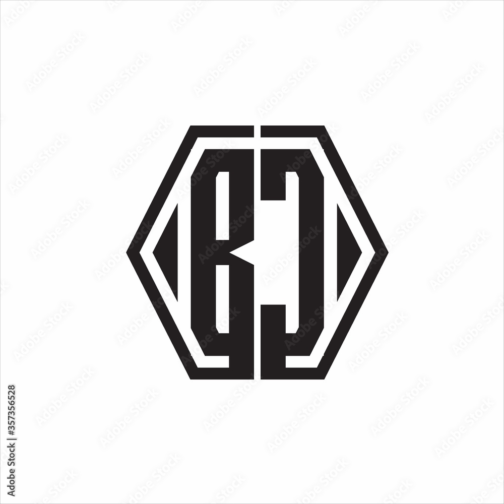 BC Logo monogram with hexagon line rounded design template on white background BC Logo monogram with hexagon line rounded design template on white background