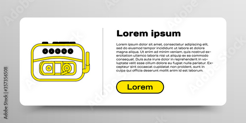 Line Music tape player icon isolated on white background. Portable music device. Colorful outline concept. Vector