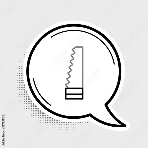 Line Garden saw icon isolated on grey background. Colorful outline concept. Vector