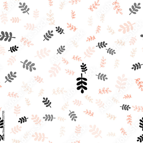 Light Orange vector seamless abstract pattern with leaves, branches. © smaria2015