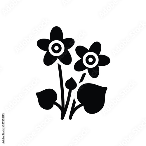 Black solid  icon for violet flowers