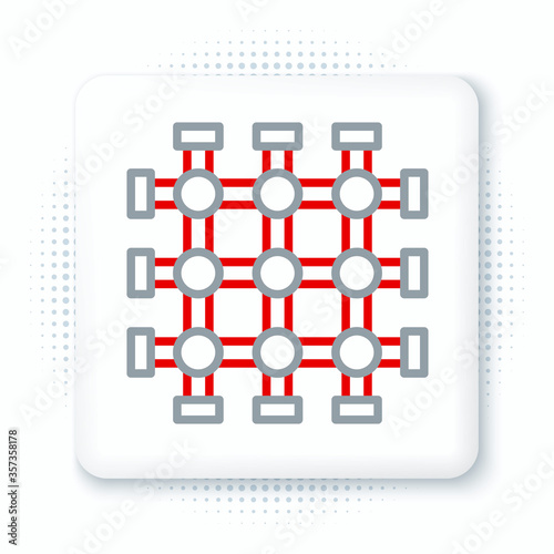 Line Prison window icon isolated on white background. Colorful outline concept. Vector