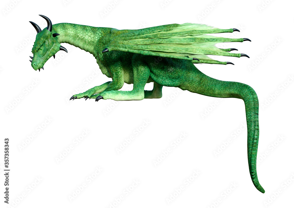 Obraz premium 3D Rendering Fairy Tale Dragon on White