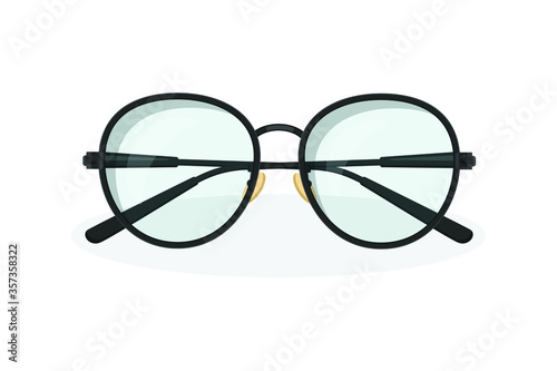 Fototapeta Naklejka Na Ścianę i Meble -  Glasses flat style isolated on white. object vector for your design work, presentation, website or others.