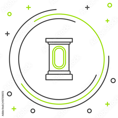 Line Stage stand or debate podium rostrum icon isolated on white background. Conference speech tribune. Colorful outline concept. Vector.