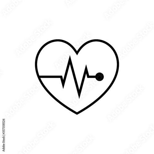 Heart Rate icon Design Element isolated on white background