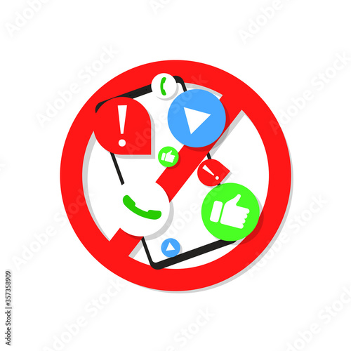 Digital detox, social media disconnect vector retreat concept, overload by gadgets isolated illustration.