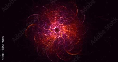 3D rendering abstract multicolor fractal light background