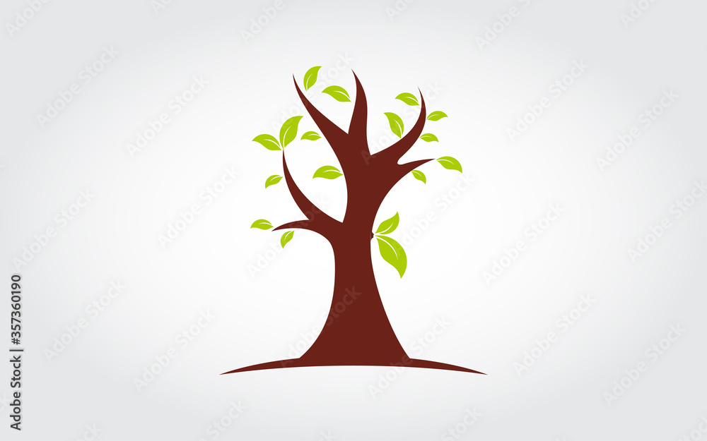 tree icon with green leaves eco friendly vector design tree icon with green leaves eco friendly vector design
