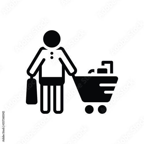 Black solid icon for buyer