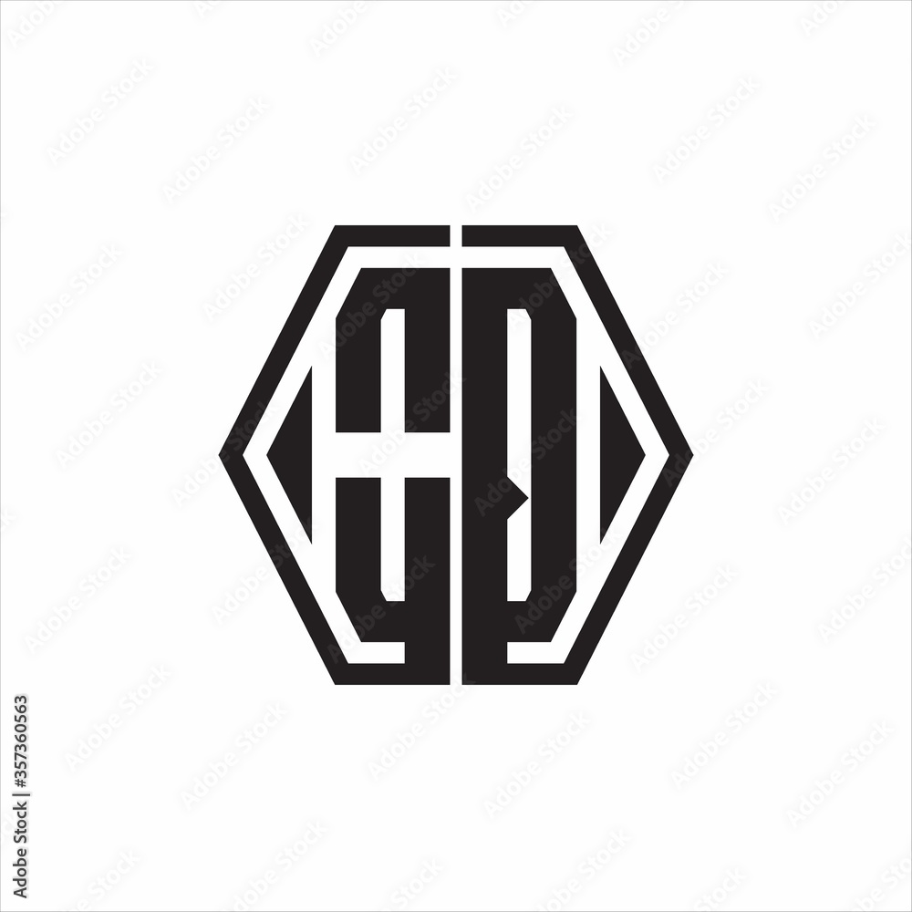 OQ Logo monogram with hexagon line rounded design template on white background OQ Logo monogram with hexagon line rounded design template on white background