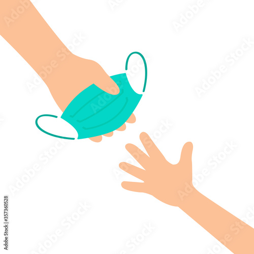 Hand give to surgical mask for protect corona virus (covid-19) 