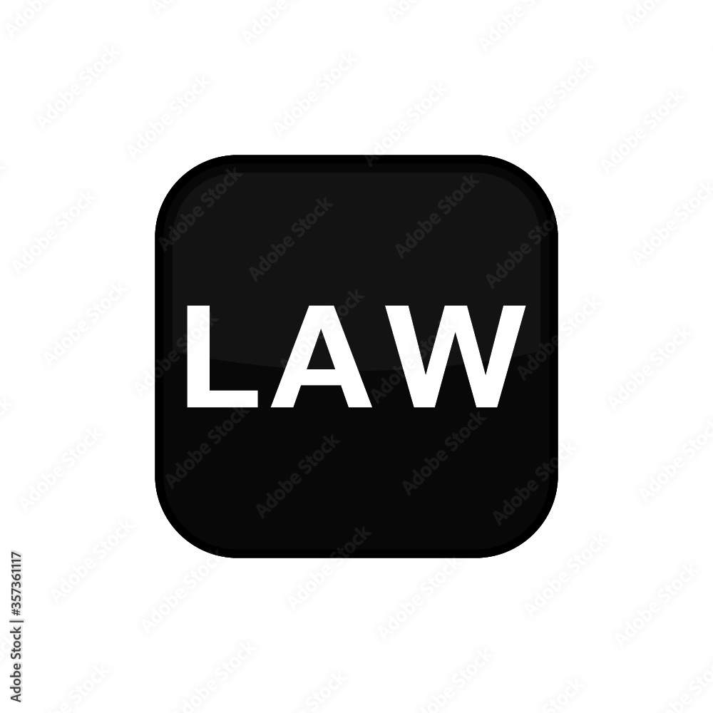 Law sign isolated on white background