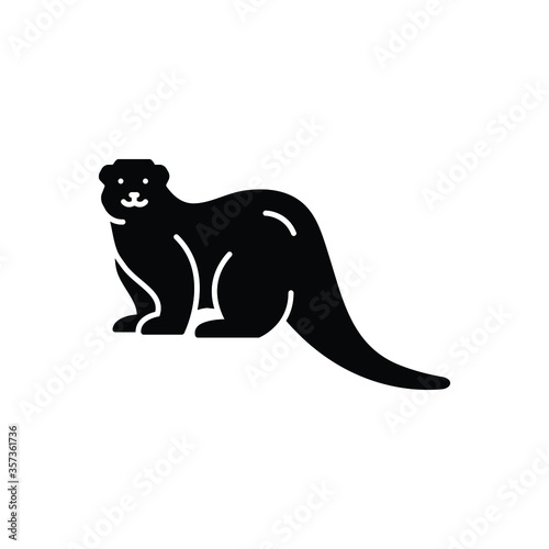 Black solid icon for otter © WEBTECHOPS
