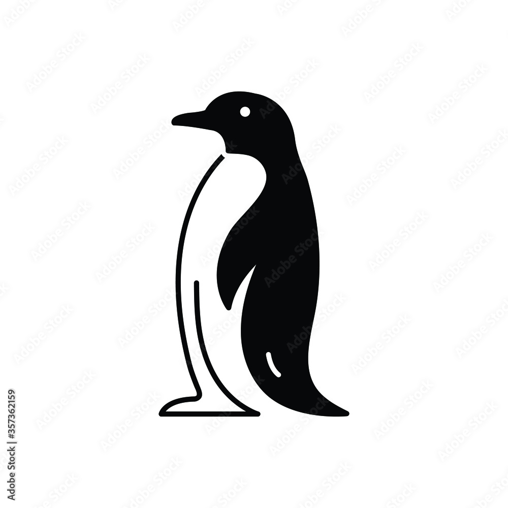 Obraz premium Black solid icon for penguin