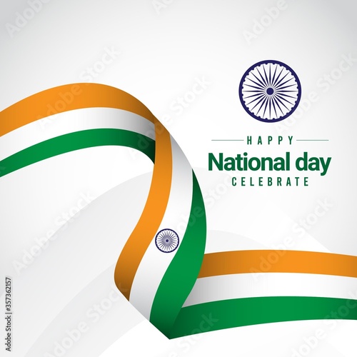 Happy India Independence day and Republic Day Celebrations. Design for banner, greeting cards or print.