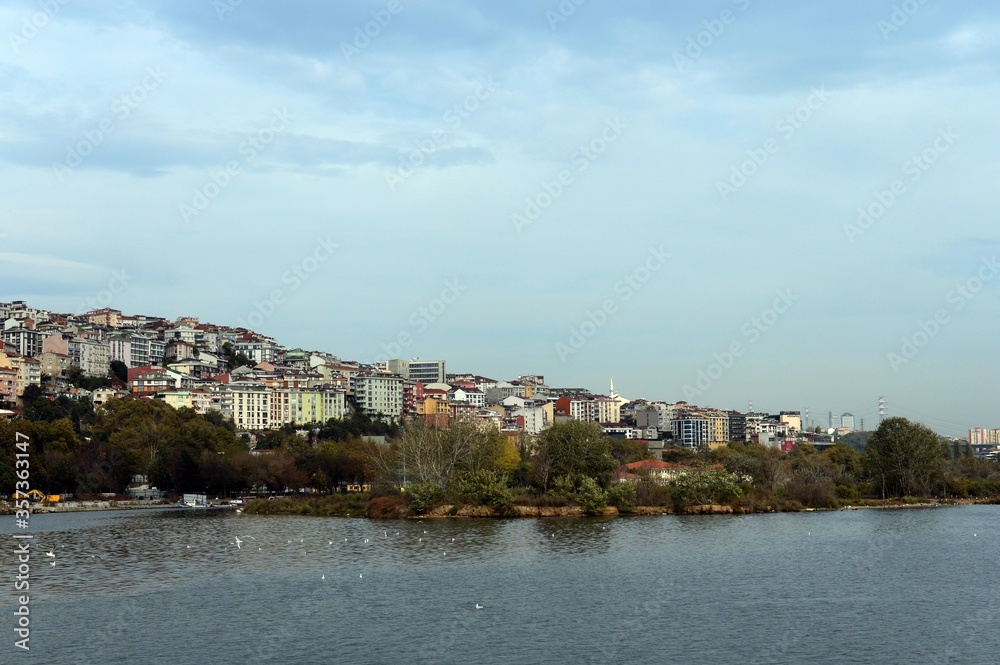 An island in the Golden Horn Bay near the urban area of Eupsultan Istanbul, Turkey