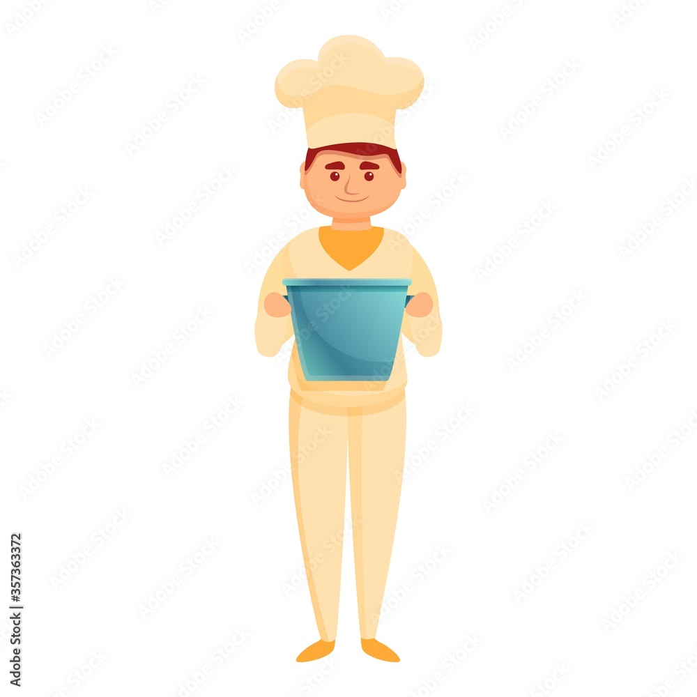 Confectioner cream bucket icon. Cartoon of confectioner cream bucket vector icon for web design isolated on white background