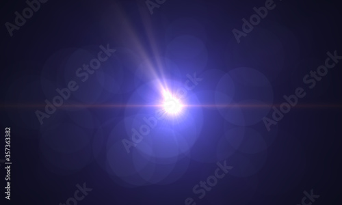 Blank light leak Real Lens Flare over Black Background. Easy to add as Overlay or Screen Filter. 3D Rendering.