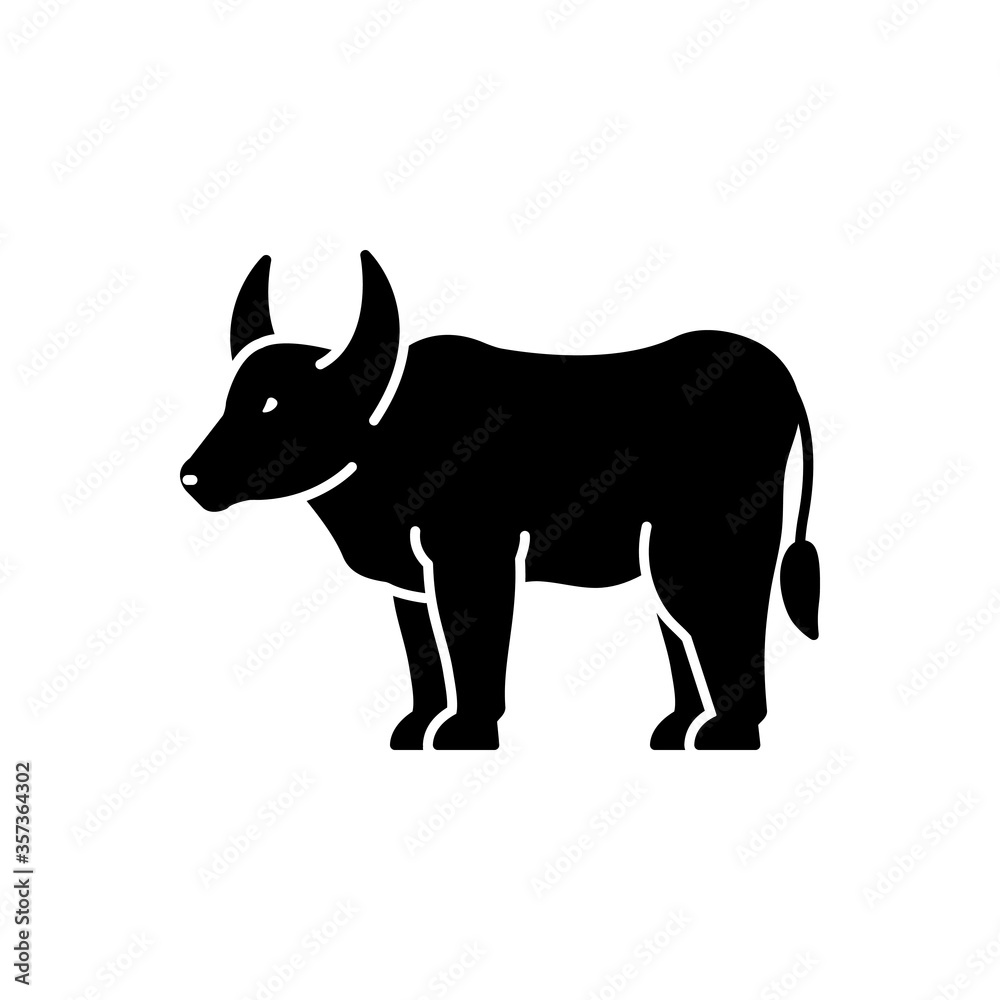 Black solid icon for ox
