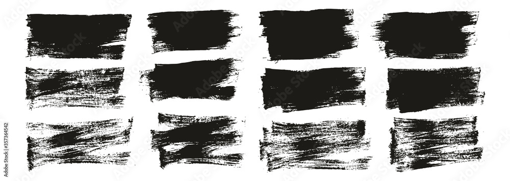 Flat Paint Brush Thin Short Background High Detail Abstract Vector Background Set 