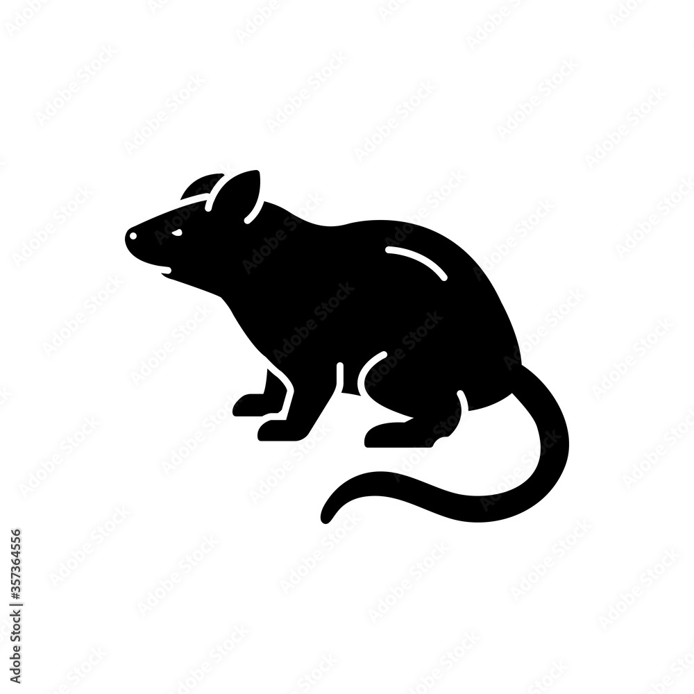 Obraz premium Black solid icon for rat 
