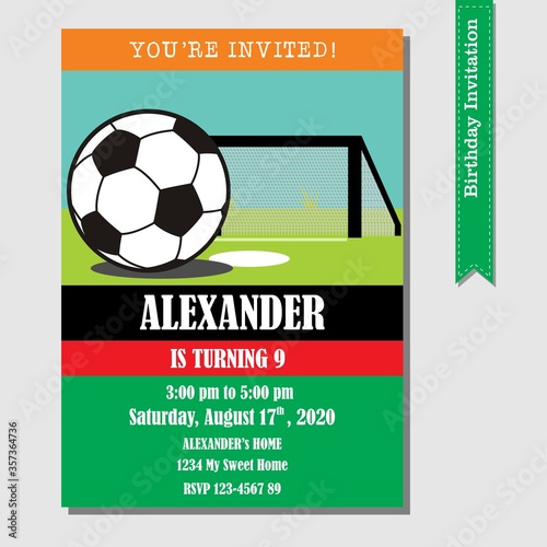 soccer birthday invitation card