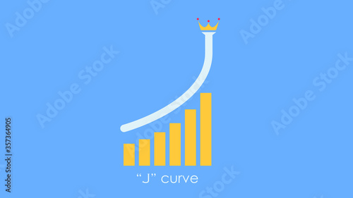 Vector Illustration - Creative representation of "J" curve showing success in the business. 