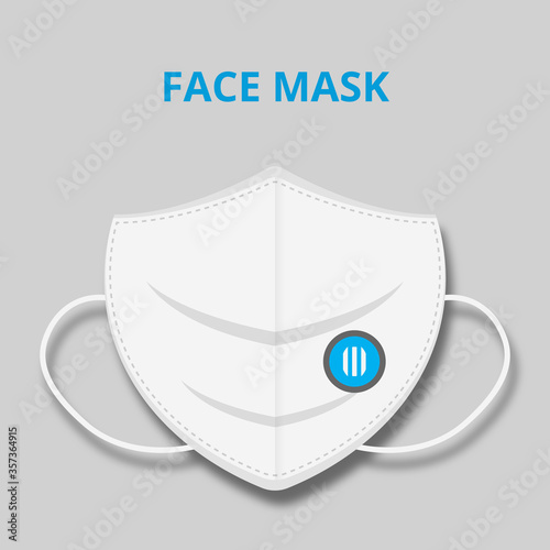 White Medical Face Mask and Virus Protection Mask Vector. 