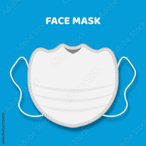 Medical Face Mask or Virus and Dust Protection Mask Vector. 