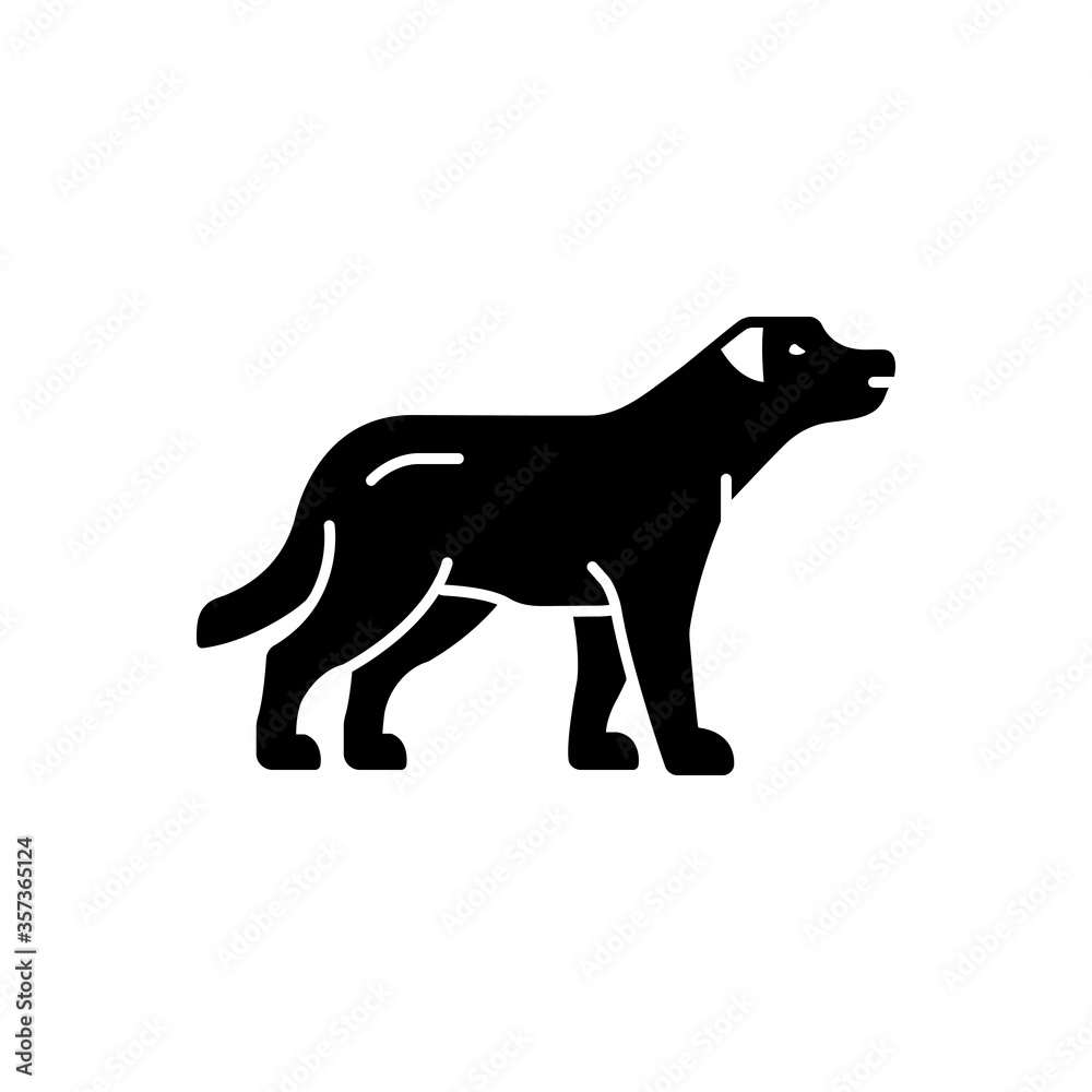 Black solid icon for dog
