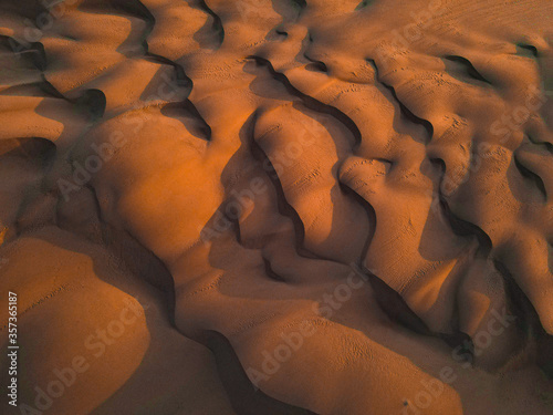 Close up of pattern on sand dunes