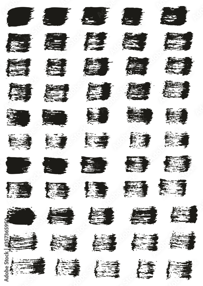 Flat Paint Brush Thin Straight Lines High Detail Abstract Vector Background Set 