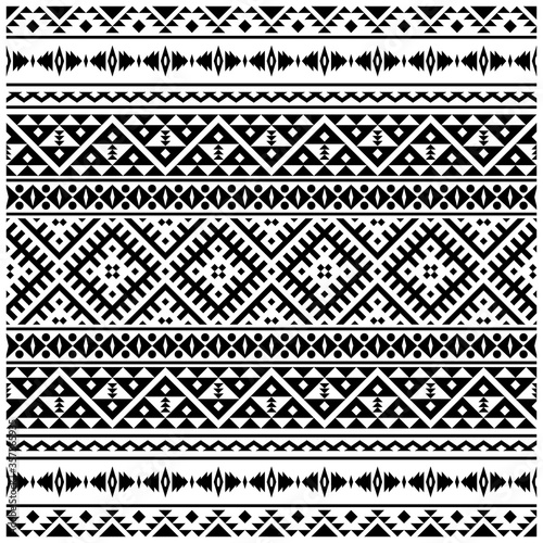 Aztec seamless pattern ethnic background design vector. Illustration of Traditional motifs