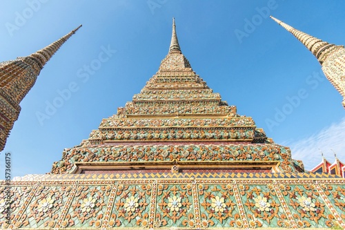 Buddhist temple, Wat Pho temple in Bangkok Thailand