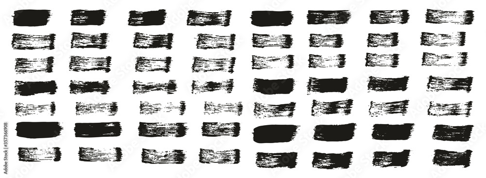 Flat Paint Brush Thin Straight Lines High Detail Abstract Vector Background Set 