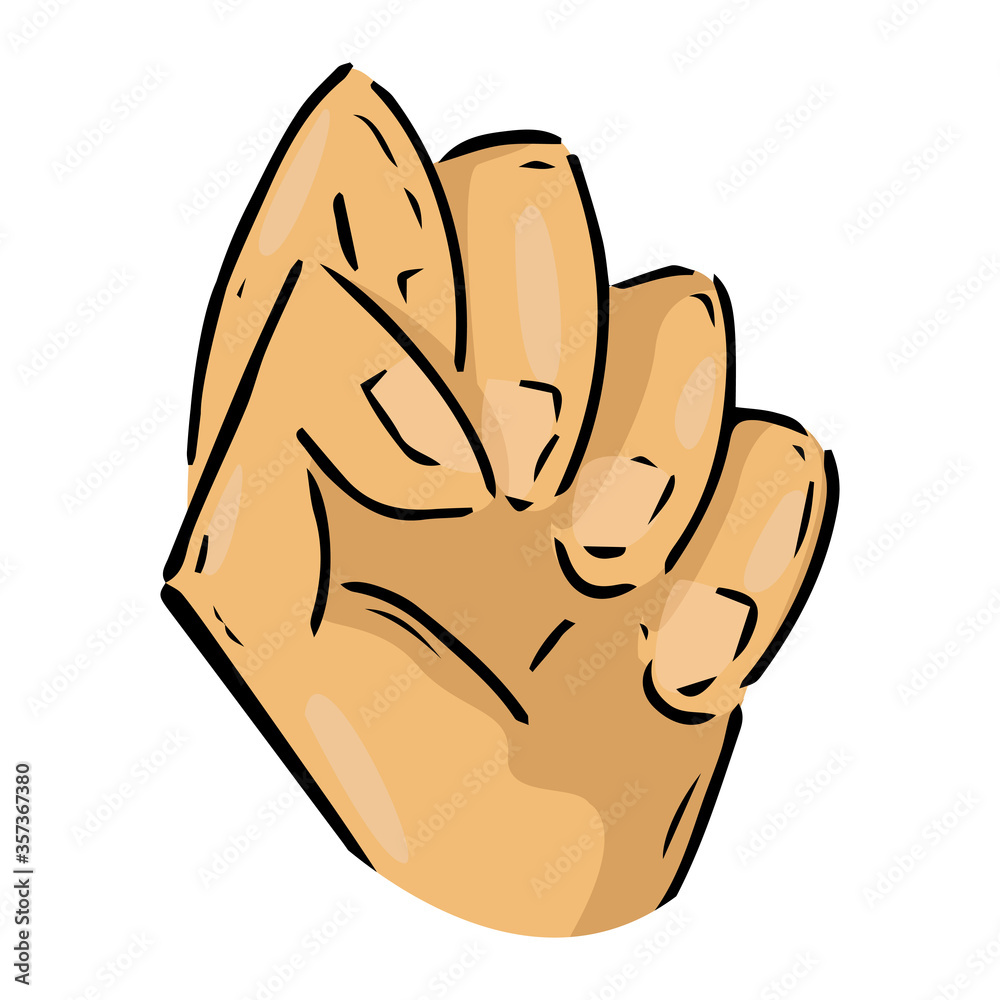 Obraz premium Fist hand icon. Vector illustration fist. Fist up hand drawn..