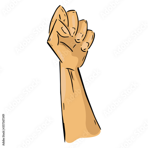 Fist hand icon. Vector illustration fist. Fist up hand drawn..