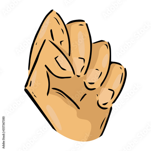 Fist hand icon. Vector illustration fist. Fist up hand drawn..