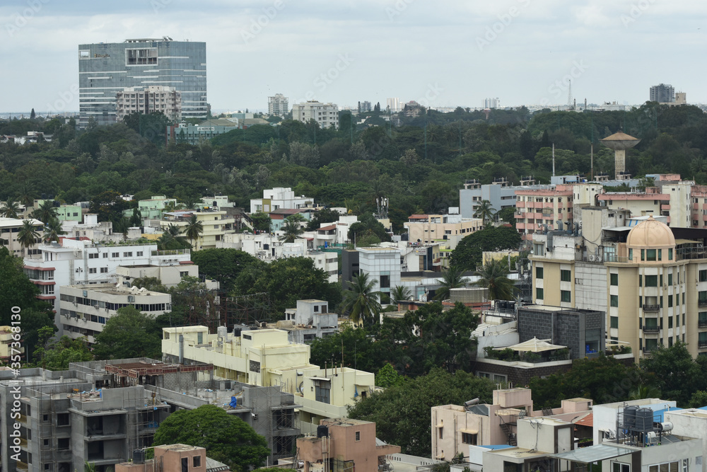 city panoramic view of Bangalore, India