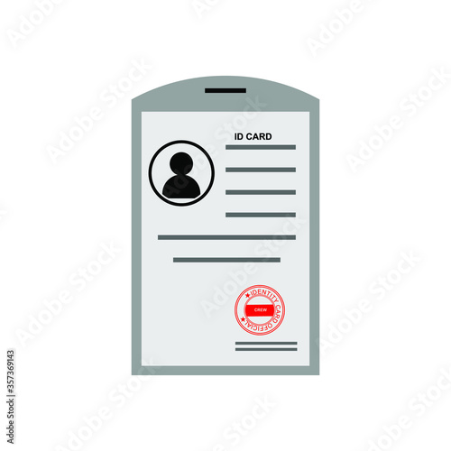 elegant id card icon vector isolated white