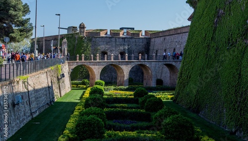 Photography Horizontal shot of Jardins de Joan Brossa Barcelona Spain under the clear sky