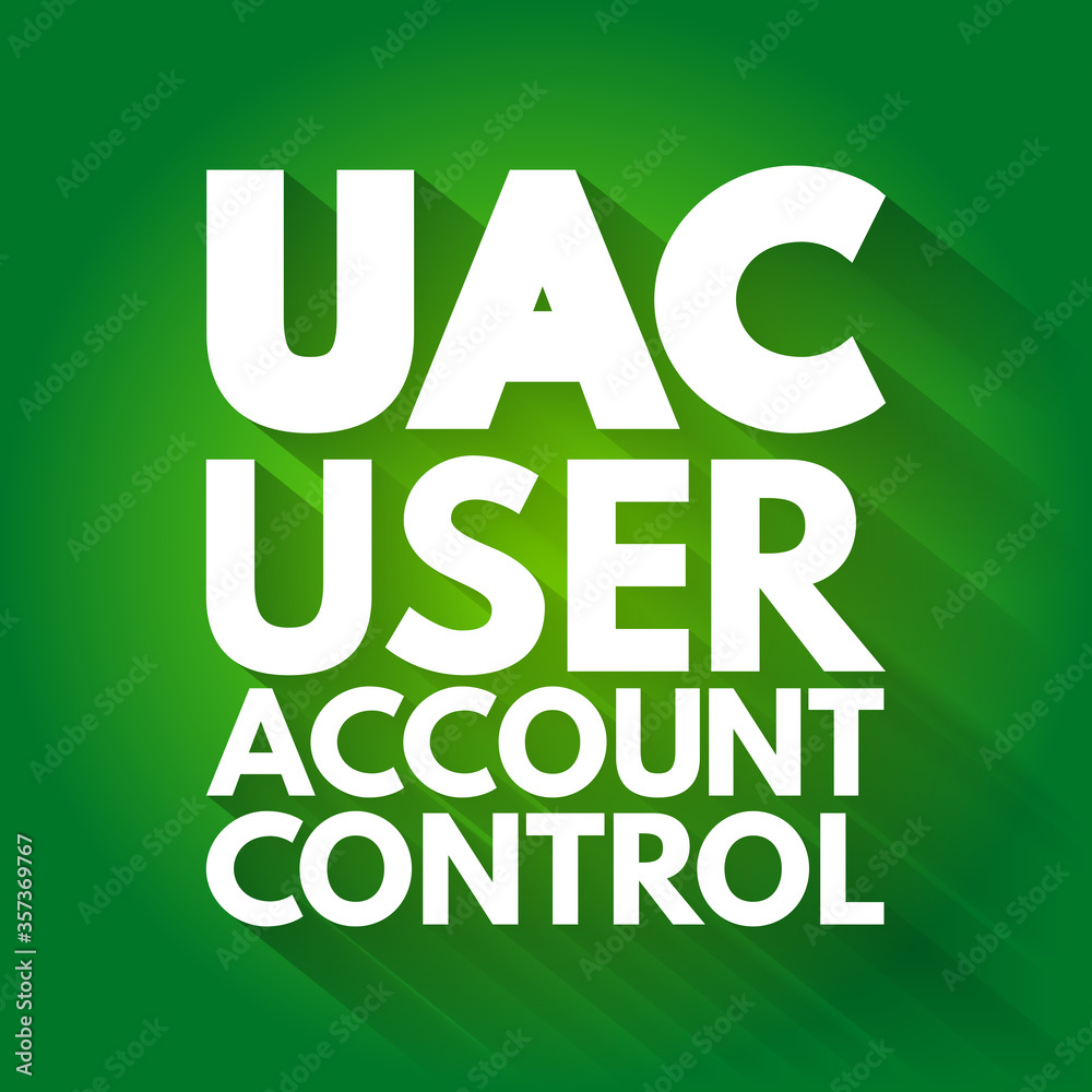 Fototapeta premium UAC - User Account Control acronym, technology concept background