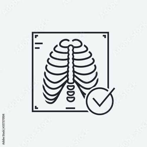 Chest scan vector icon illustration sign
