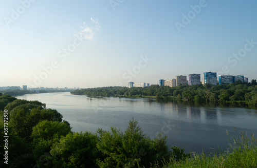 View of the Moscow river. Summer season.